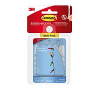 Command Decorative Clips, Transparent, Value Pack with 40 Mini Hooks and 48 Small Adhesive Strips - Decorating Without Holes and Drilling