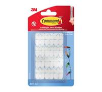 Command Decorative Clips with Adhesive Strips, Transparent, 20 Clips and 24 Strips - for Decoration and Fairy Lights Without Holes or Drilling