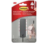 Command Decorative Hook, Matte Black, Indoor use - 1 Metal Medium Hooks and 2 Adhesive Strips - Hang Jackets, Purses, Handbags, Backpacks, Hats, Scarves, Dog Leads - Organise Damage Free
