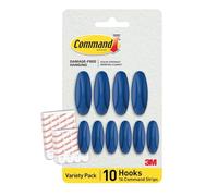 Command Designer Adhesive Hooks, Arctic Freeze Color - 10 Wall Hooks (4 Large, 6 Medium) & 16 Indoor Adhesive Strips (8 Large, 8 Medium) - Damage-Free Hanging, Decorating & Organizing