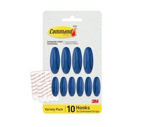 Command Designer Adhesive Hooks, Arctic Freeze Color - 10 Wall Hooks (4 Large, 6 Medium) & 16 Indoor Adhesive Strips (8 Large, 8 Medium) - Damage-Free Hanging, Decorating & Organizing
