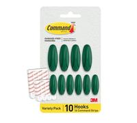 Command Mixed Designer Hook Pack Watermelon 10 Hooks 16 Strips Colorful Hooks for Hanging Great for Back to School Dorm Room Decorations and