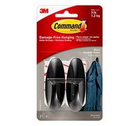 Command Designer Hooks, Medium, Black, 2-Hooks (17081BLK-ES)