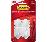 Command Designer Hooks, Medium, White, 2-Hooks (17081ES) by Command