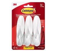 Command Designer Hooks, Medium, White, 6-Hooks (17081-6ES) | Command Hooks For Hanging Accessories, Holds Strongly, No Tools Needed, Good For Closets, Cabinets, And Home Office