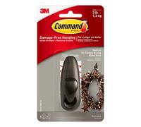 Command FC12-ORB, 1, 2 Strips Metal Hook, Medium, Oil-Rubbed Bronze