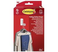 Command Folding Clothes Hanger, 1 Hook with 5 Rungs, 4 Adhesive Strips, Closet Organizer, Home Organization, Damage-Free Hanging Wall Hooks, Extra Storage for Laundry Room, Bedroom and Closet
