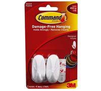 Command General Purpose 2 x Small Designer Hooks White (450g)