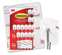 Command GP067-16NA Small Wire Hardware, Silver, White, 16 Hooks