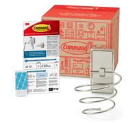 Command Hair Dryer Holder Satin Nickel 1-Holder 2-Water-Resistant Strips Organize Damage-Free