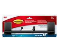 Command Hand Towel Bar Matte Black with Water Resistant Strips, Bathroom Décor, 9 in Bar Length Holds up to 3 lbs