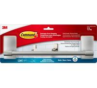 3M Hand Towel Bar Command, Satin Nickel Finish, Rust-resistant, Holds 1.3 kg, Damage-free