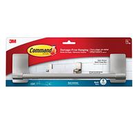 3M Hand Towel Bar Command, Satin Nickel Finish, Rust-resistant, Holds 1.3 kg, Damage-free