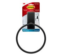 Command Hand Towel Holder Matte Black with Water Resistant Command Strips Rust Resistant Bathroom Organizer Holds up to 5 lbs 1 Ring