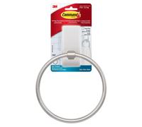 Command Hand Towel Holder Satin Nickel with Water Resistant Command Strips Rust Resistant Bathroom Organizer Holds up to 5 lbs Large