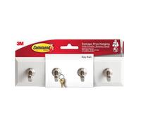 Command HOM18Q-ES White Key Rail Small 4 Hooks - One Colour - One Size - One Colour