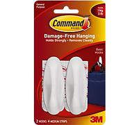 Command Hook Strips Non-permanent 2.86 x 4.76 x 7.94 cm White Pack of 2