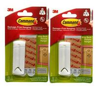 Command Hook Wire Back Frame Hanger Damage Free Hanging Hold 2.2kg - 2Pack