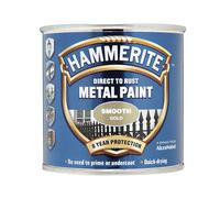 Hammerite 5084847 Direct To Rust Smooth Finish Metal Paint Gold 250Ml