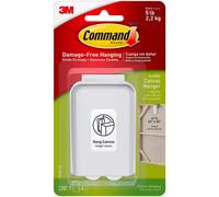 Command Jumbo Canvas Hanger Hook, Pack of 1 Hook and 4 Adhesive Strips, White - Damage Free Hanging - For Canvas Framed Pictures, Prints and Art -