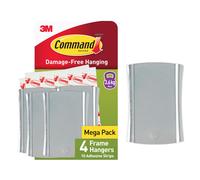 Command Jumbo Universal Sticky Nail, 4 Hooks 10 Adhesive Strips - Ideal to Hang Sawtooth, D-Ring or Wire-Suspended Frames Damage Free