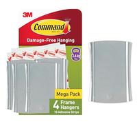 Command Jumbo Universal Sticky Nail, 4 Hooks 10 Adhesive Strips - Ideal to Hang Sawtooth, D-Ring or Wire-Suspended Frames Damage Free