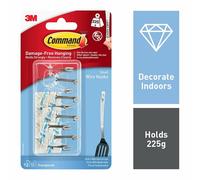 Command Kitchen Utensil Clear Hooks Pack of 9 - Damage Free Hold up to 225g