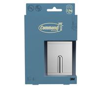 Command Large Bath Towel Hook, Chrome, 1 Hook and 6 Strips | Damage-Free Bathroom Hanging for Towels and Robes, Water-Resistant Strips, Holds 2.2 kg, No Tools