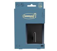 Command Large Bath Towel Hook, Matte Black, 1 Hook and 6 Strips | Damage-Free Bathroom Hanging for Towels and Robes, Water-Resistant Strips, Holds 2.2 kg, No Tools