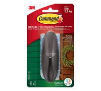 Command Large Designer Metallic Bronze Hook with Adhesive Strips - for Hanging Outdoor Wreaths, Signs and Other Heavy Items Securely and Damage Free