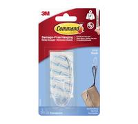 Command Large Hook, Pack 1 Hook and 2 Adhesive Strips, Transparent - Damage Free Hanging - Holds up to 1.8kg