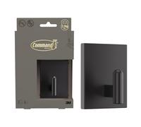 Command Large Metal Hook, Matte Black, 1 Hook and 6 Strips | Damage-Free Hanging for Coats, Bags and Accessories, Holds 2.2 kg, No Tools, Removes Cleanly