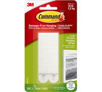 Command Large Picture Hanging Strips, Adhesive Strips - 4 Pairs (8 Strips), White - Damage Free Hanging - For Pictures, Frames and Mirrors, Wall Décor and Signs-Holds up to 7.2 kg, packaging may vary