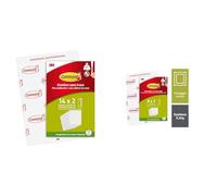Command Large White Picture Hanging Strips PH206-14EU & Strips Medium Picture Hanging Strips White PH204-8EU