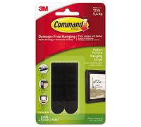 Command Medium Picture Hanging Strips-Black 4 Sets/Pkg