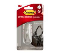Command Medium Brushed Nickel Designer Hook, Indoo