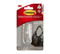 3M Command Designer Brushed Nickel Effect Medium Coat & Hat Hook (Holds)1.3Kg