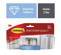 Command Medium Cabinet Organizer 2-packages Holds 2 lbs Decorate Damage-Free Clear HOM14CLR-ES