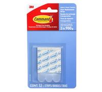 Command Medium Clear Refill Strips, 12-Count Replacement Adhesive Strips for Rehanging Indoor Hooks, Damage-Free Wall Hanging, Holds up to 2 lbs, No Tools or Nails Needed (Clear Medium Hook Refills)