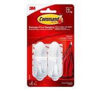 Command? Medium Designer Hook Strip 1 kg Holding Capacity White Pack of 2