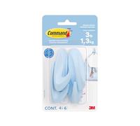 Command Medium Designer Hooks, 4 Blue Hooks and 6 Adhesive Strips