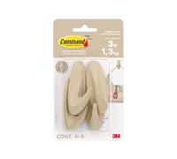Command Medium Designer Hooks, 4 Light Brown Hooks and 6 Adhesive Strips
