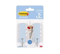 Command Medium Hooks 17034SK-2EF, Sky, 2 Hooks + 4 Strips