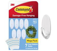 Command Medium Hooks, Clear, 7 Hooks and 10 Adhesive Strips