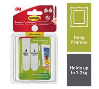 Command Medium & Large White Picture Hanging Adhesive Strip (Holds)7.2Kg, Pair2