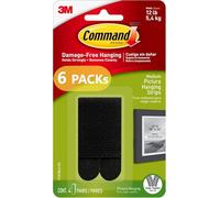 Command Medium Picture Hanging Strips - 6 Packs of 4 Pairs (48 Strips), Black - Damage Free Hanging - For Pictures, Frames, Mirrors, Wall decor and Signs - Holds up to 5.4kg