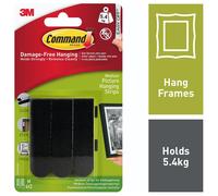 Command Medium Picture Hanging Strips-Black 4 Sets/Pkg