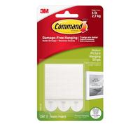3M Command Medium White Picture Hanging Adhesive Strip (Holds)4Kg, Pack Of 3