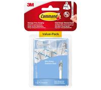 Command Medium Wire Toggle Hooks, Clear, 6 Hooks and 8 Adhesive Strips
