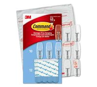 Command Medium Wire Toggle Hooks, Damage Free Hanging Wall Hooks with Adhesive Strips, No Tools for Organizational Items in Living Spaces, 10 Clear and 12 Strips